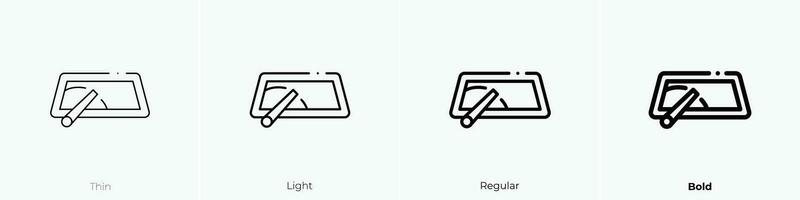 wiper icon. Thin, Light, Regular And Bold style design isolated on white background vector