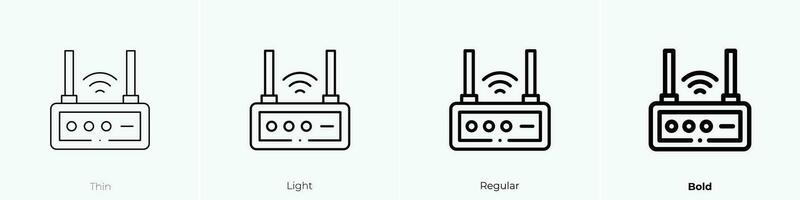 wireless router icon. Thin, Light, Regular And Bold style design isolated on white background vector