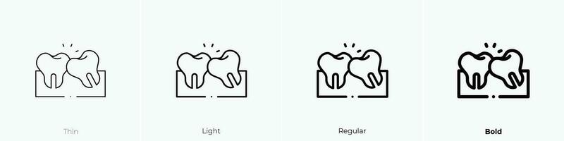 wisdom tooth icon. Thin, Light, Regular And Bold style design isolated on white background vector