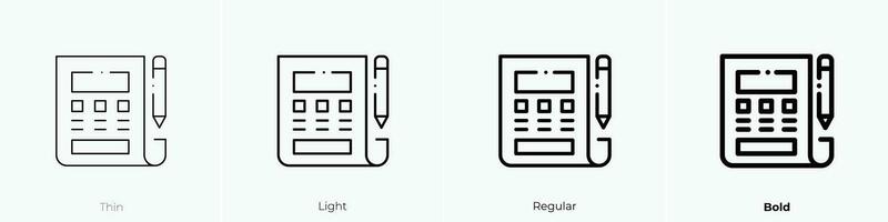 wireframe icon. Thin, Light, Regular And Bold style design isolated on white background vector