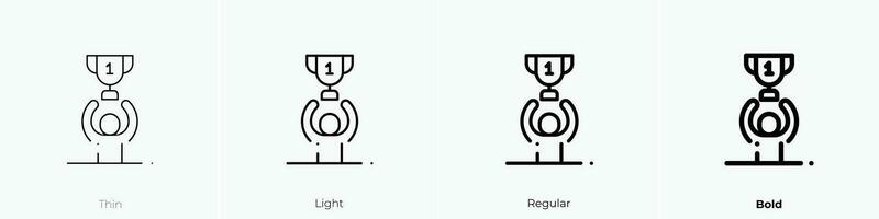 winner icon. Thin, Light, Regular And Bold style design isolated on white background vector