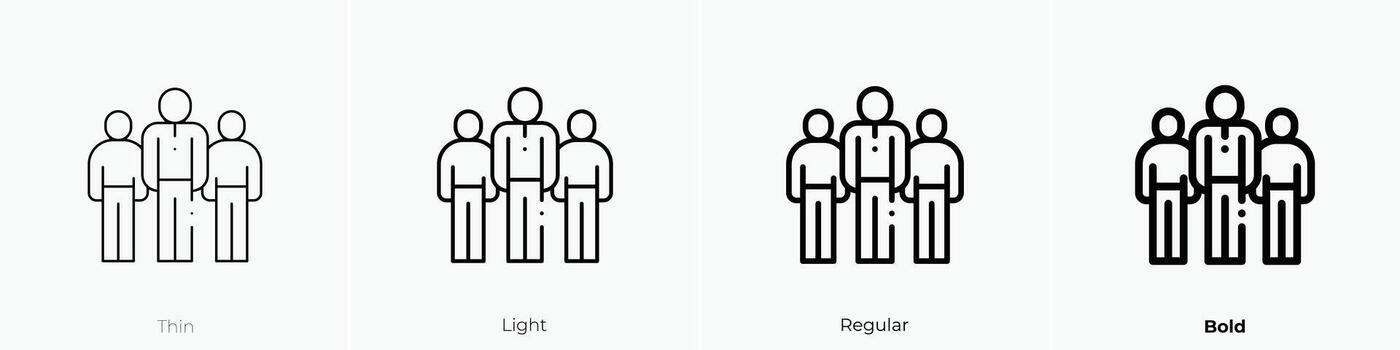 workers icon. Thin, Light, Regular And Bold style design isolated on white background vector