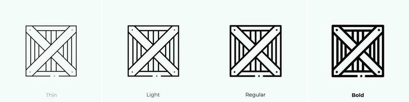 wooden icon. Thin, Light, Regular And Bold style design isolated on white background vector