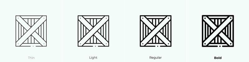 de madera icono. delgado, luz, regular y negrita estilo diseño aislado en blanco antecedentes vector