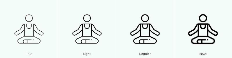 yoga icon. Thin, Light, Regular And Bold style design isolated on white background vector