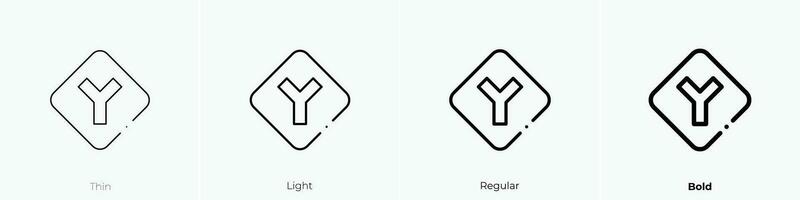 y intersection icon. Thin, Light, Regular And Bold style design isolated on white background vector