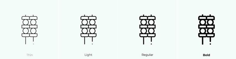 yakitori icono. delgado, luz, regular y negrita estilo diseño aislado en blanco antecedentes vector