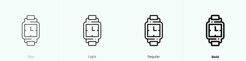 wristwatch icon. Thin, Light, Regular And Bold style design isolated on white background vector