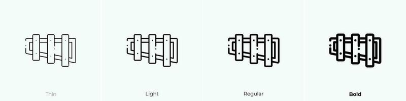 xylophone icon. Thin, Light, Regular And Bold style design isolated on white background vector