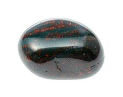 rolled Heliotrope Bloodstone gemstone isolated photo