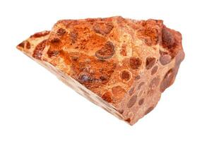 piece of Bauxite aluminium ore rock isolated photo