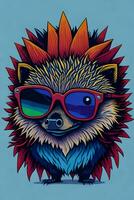 A detailed illustration of a Hedgehog for a t-shirt design, wallpaper and fashion photo