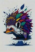 A detailed illustration of a Hedgehog for a t-shirt design, wallpaper and fashion photo