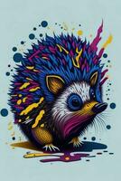 A detailed illustration of a Hedgehog for a t-shirt design, wallpaper and fashion photo