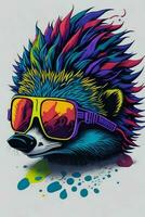 A detailed illustration of a Hedgehog for a t-shirt design, wallpaper and fashion photo