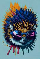 A detailed illustration of a Hedgehog for a t-shirt design, wallpaper and fashion photo