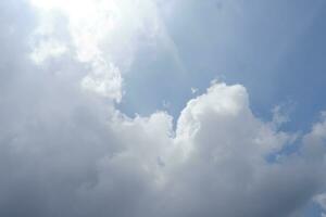 Blue sky with white clouds background photo