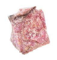 rough Rhodonite rock isolated on white background photo
