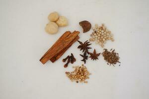 spices and herbs on a white background photo