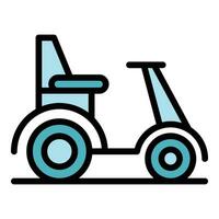 Old electric wheelchair icon vector flat