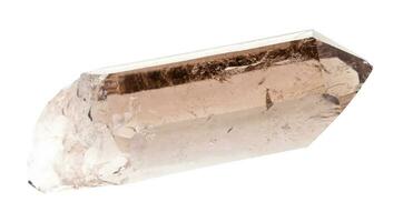 rough crystal of smoky quartz isolated on white photo