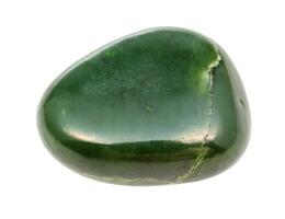 polished Nephrite green jade gemstone isolated photo