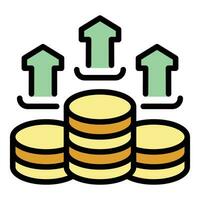 Coin stack icon vector flat