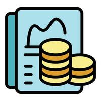 Loan coin document icon vector flat