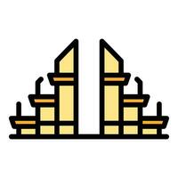 Jakarta architecture icon vector flat