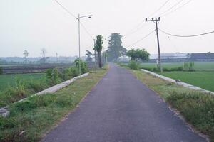 Rural road in the countryside of Thailand. Country road in the countryside photo