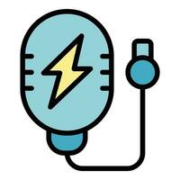 Wireless charge icon vector flat