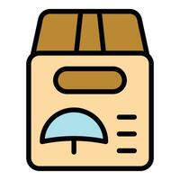 Water parcel box icon vector flat