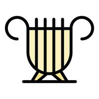 Museum harp icon vector flat