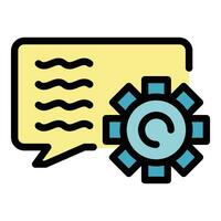 Gear chat icon vector flat