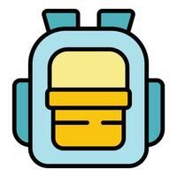 Painting school backpack icon vector flat