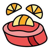 Cooking bruschetta icon vector flat