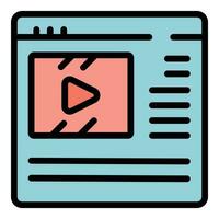 Online video icon vector flat