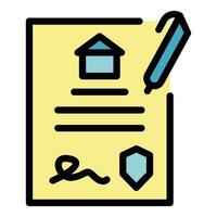 House buy contract icon vector flat