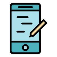 Touch pen smartphone icon vector flat