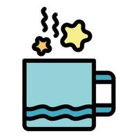 Hot chocolate mug icon vector flat