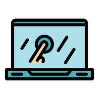 Laptop touch icon vector flat