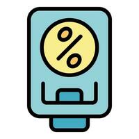 Battery percent charge icon vector flat