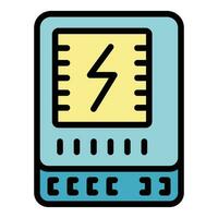 Online power charger icon vector flat
