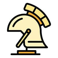 Ancient helmet icon vector flat