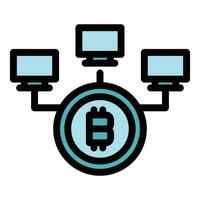 Bitcoin money earn icon vector flat