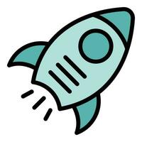 Start up rocket icon vector flat