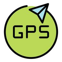 Gps trajectory icon vector flat
