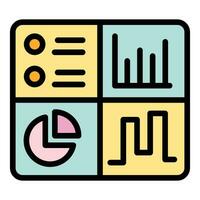 Graph table icon vector flat