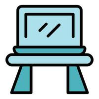 Notebook stand icon vector flat
