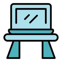 Notebook stand icon vector flat